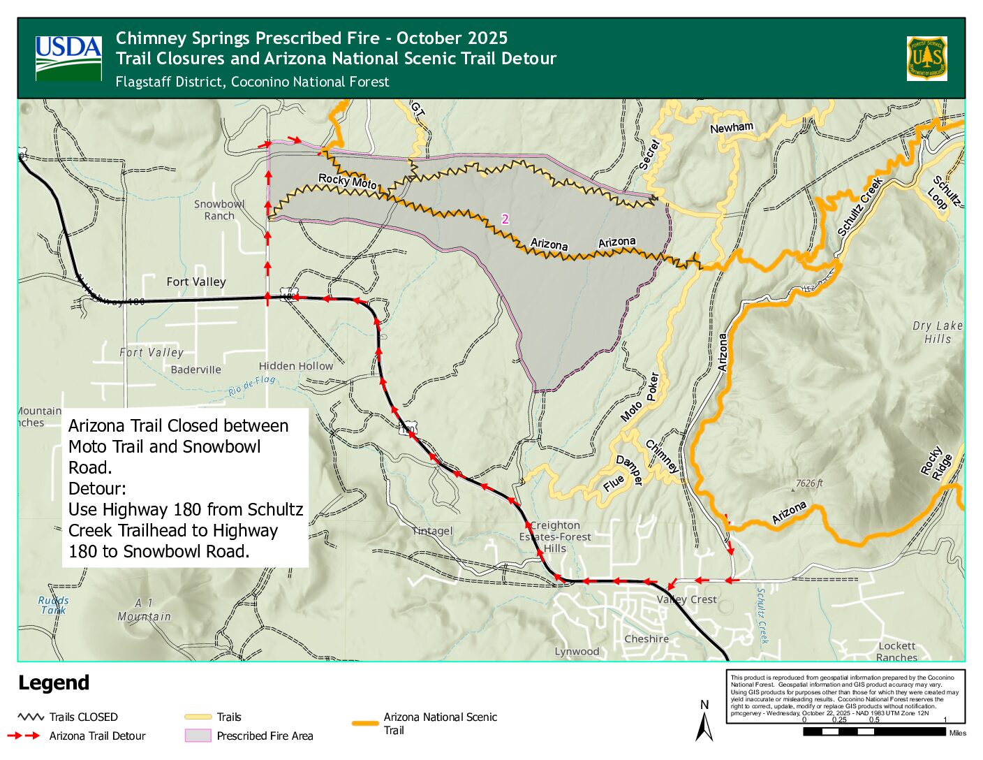 Prescribed Burn Near Flagstaff Causes Temporary Detour of the AZT