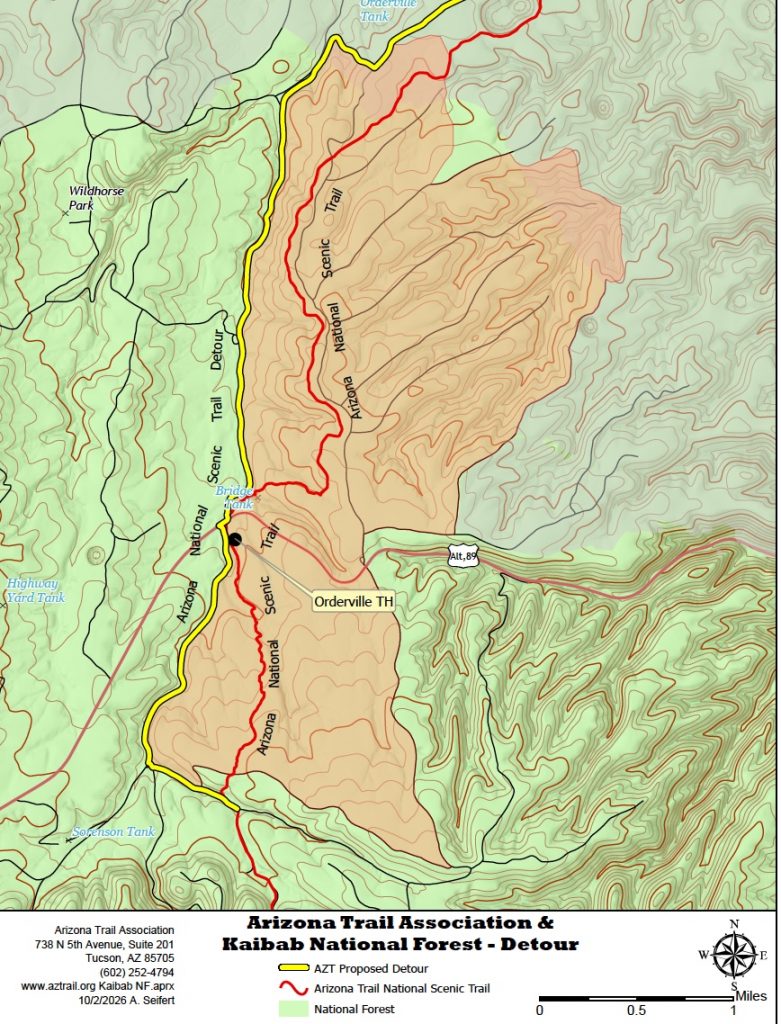 Temporary Detour Near Orderville Trailhead